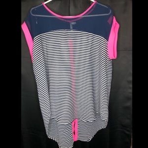 Plus size hot pink accent blouse